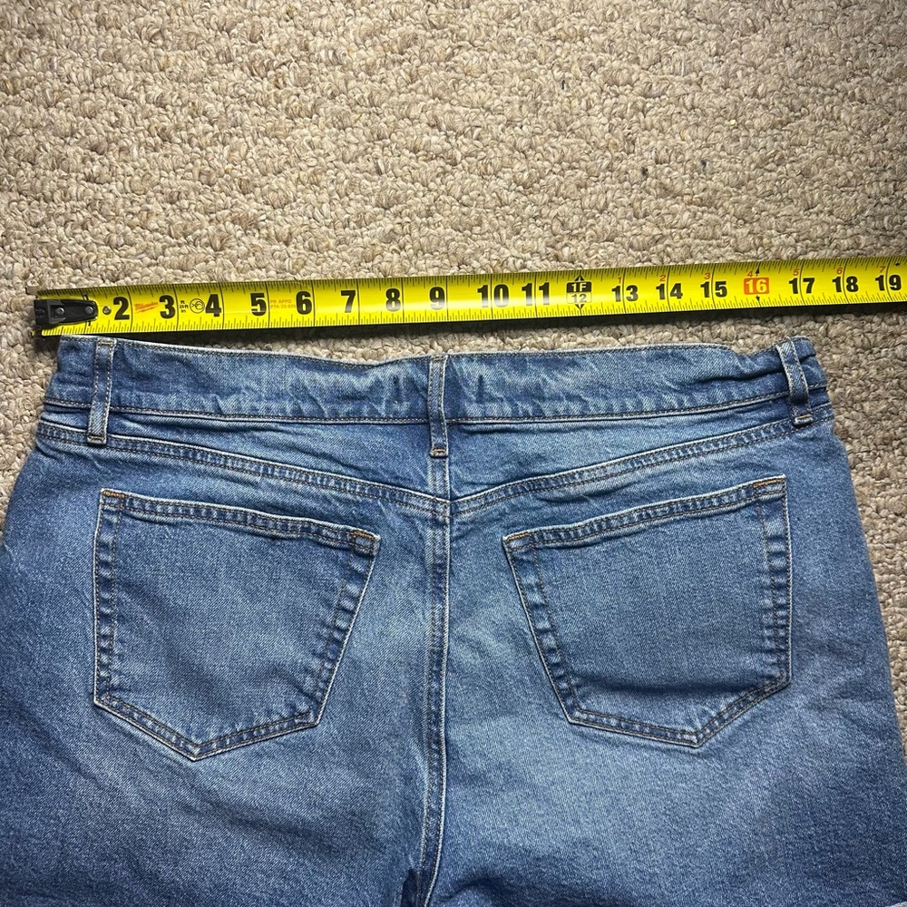 Loft Made & Loved Stretch High Rise Blue Denim Cuffed Shorts Womens Size 12 - Picture 5 of 6